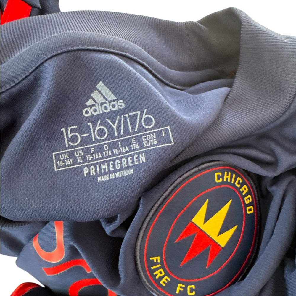 Adidas‎ Chicago Fire Soccer Jersey Navy Blue Size 15-16 Y Futbol Jersey Kit MLS - Picture 7 of 8